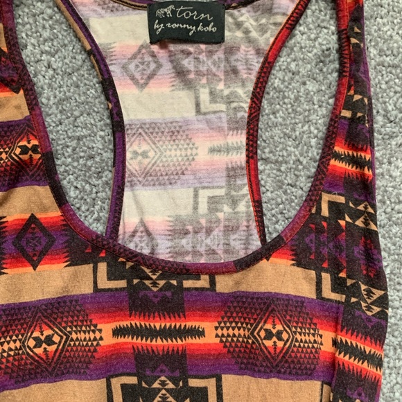 Torn by Ronny Kobo Tribal Print Racerback Top - Picture 2 of 3